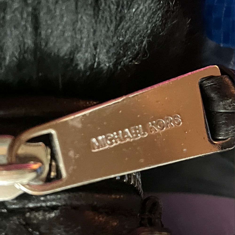 Michael Kors Black Quilted Fur-Trim Backpack - Picture 10 of 13